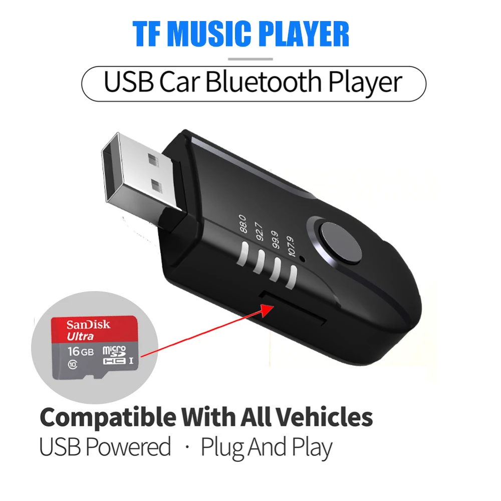 FM трансмиттер JINSERTA автомобильный с поддержкой Bluetooth и USB|Автомобильный комплект