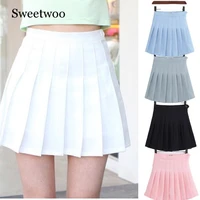 girls a lattice short dress high waist pleated tennis skirt uniform with inner shorts underpants for badminton cheerleader