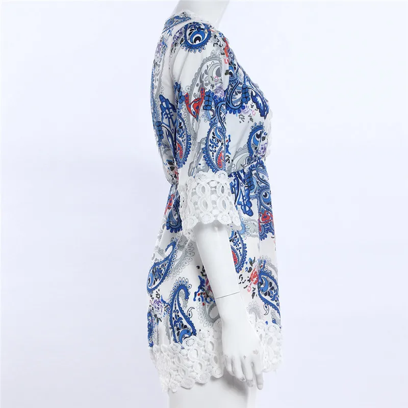 Лето 2017 женское платье боди сексуальное кружевное с цветочным принтом А-силуэта