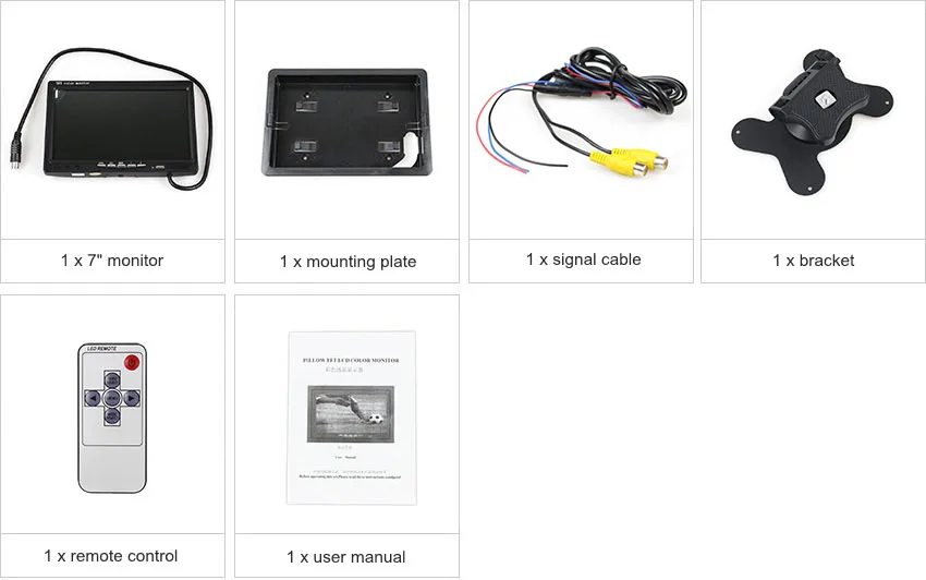 DIYKIT DC12V-24V 7 дюймов TFT ЖК-дисплей автомобильный монитор заднего вида с 2 видеовходами для камеры заднего вида камера наблюдения s DVD