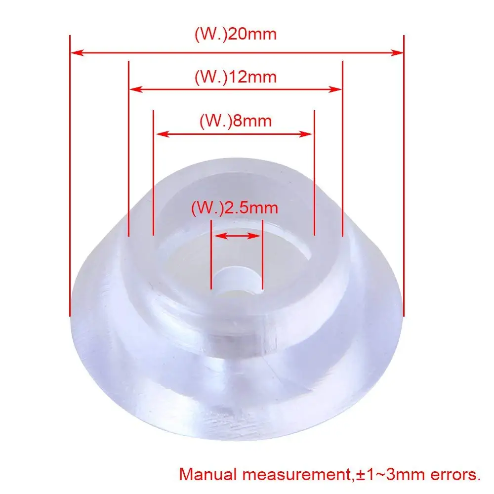 

20x8x12mm Transparent Silicone Round Soft Anti-slip Foot Pad for Furniture Feet Chair Cup Table Cabinet 200/packs