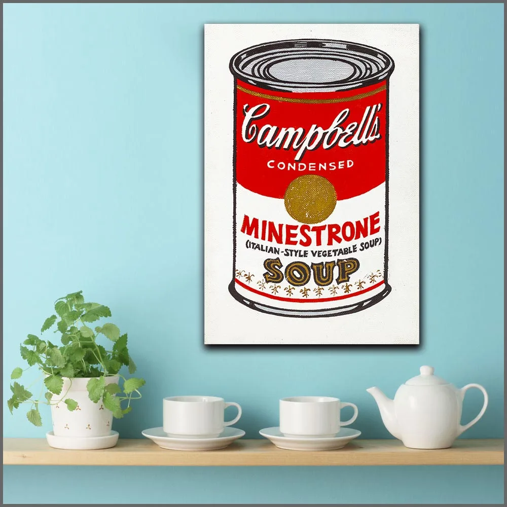 Принт Andy Warhol Little Campbell's Soup Can (Minestrone) 1962 домашний декор Современная парусиновая