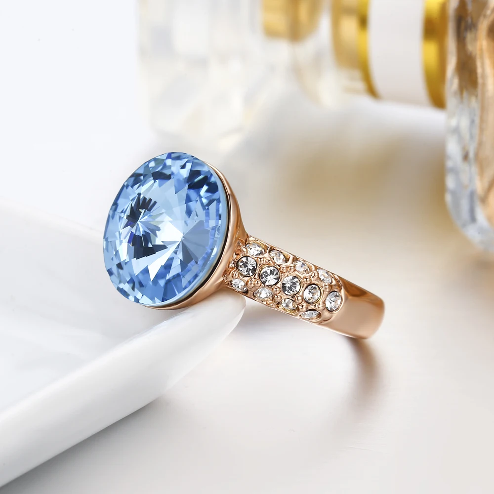 Pinannie Кристалл Кольца для женщин Свадебные украшения Анель Шампанское Золото