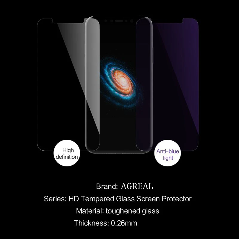 Закаленное стекло RONICAN для iPhone XS с защитой от синего света высокопрозрачное
