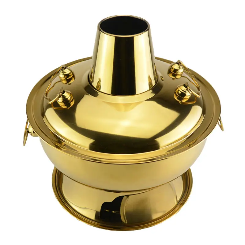 Кастрюля из нержавеющей стали с золотым углем 3 8 л жаровня монгольский ягненок