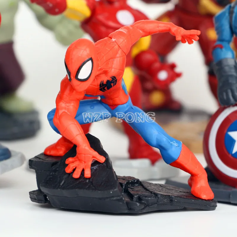 6 шт./компл. Мстители Капитан Америка Железный человек Халк Тор халкбастер