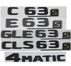 Плоские матовые черные эмблемы с буквами и цифрами багажника эмблемы значки для Mercedes Benz AMG C63 C63s E63s S63 S CLS63s GLE63s GLS63s 4matic