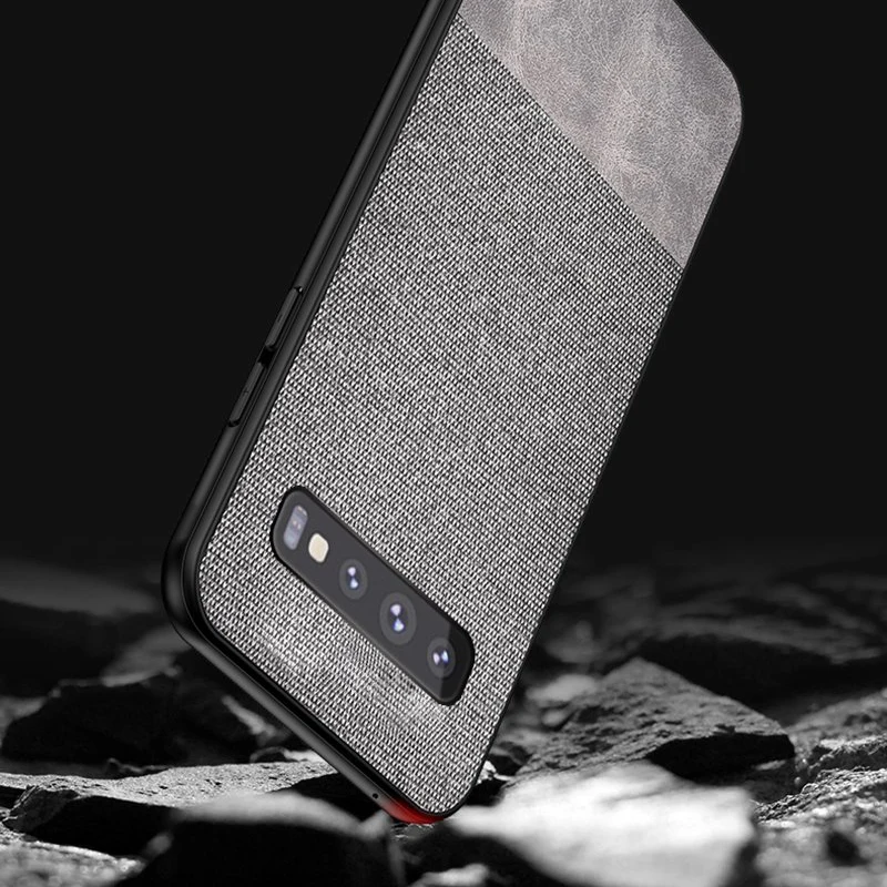 Leather Cloth Texture Back Cover Phone Case for Samsung Galaxy S10 Slim S10E S7 S8 S9 Plus Note 8 9 |