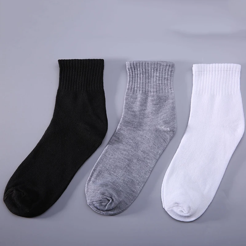 5 пар упаковки Модные мужские однотонные носки повседневные хлопковые Дышащие