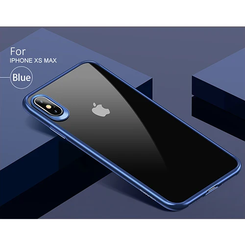 Новейший USAMS мобильный чехол для телефона для iPhone XR XS MAX чехол Полный Защитный ТПУ PC прозрачная задняя оболочка для iPhone Apple - Цвет: Blue for iPhone XSM