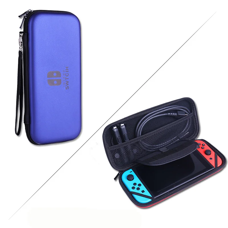 Blue Yoteen nintendo сумка switch EVA Жесткий чехол с ручной полосой слот для карт NS защитный чехол кабель аксессуары сумка - Цвет: Blue