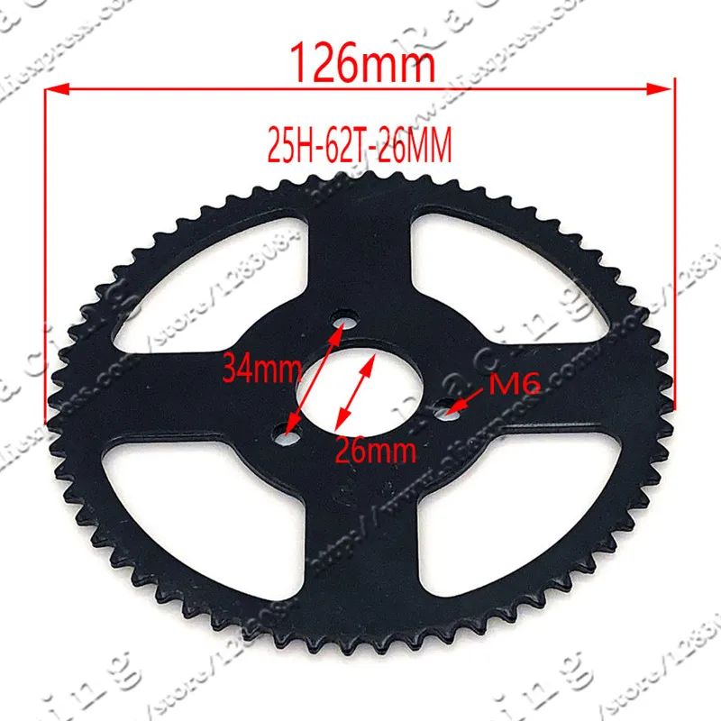 Задняя звездочка 60 62 64 66 68 70 72 74 76 78 80 T зуб 25H 26 мм Мини Мото ATV Quad Dirt Pit Pocket Bike Chopper 47CC