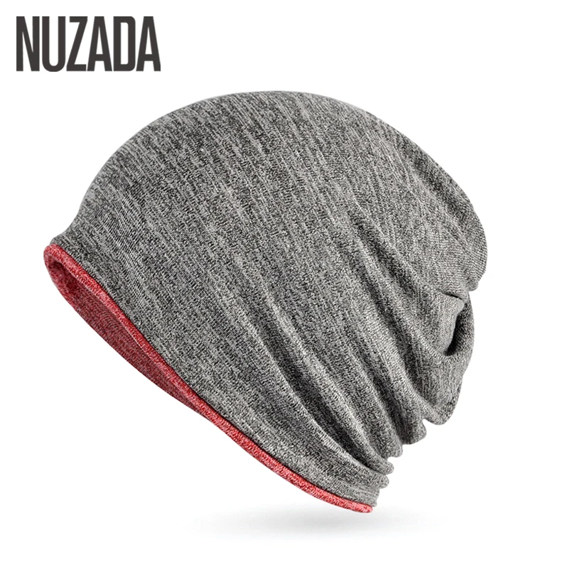 

Brand NUZADA Winter Cotton Hat Keep Warm Men Women Hedging Cap Two Ways To Use Skullies Beanies Knitted Knitting Caps Bonnet