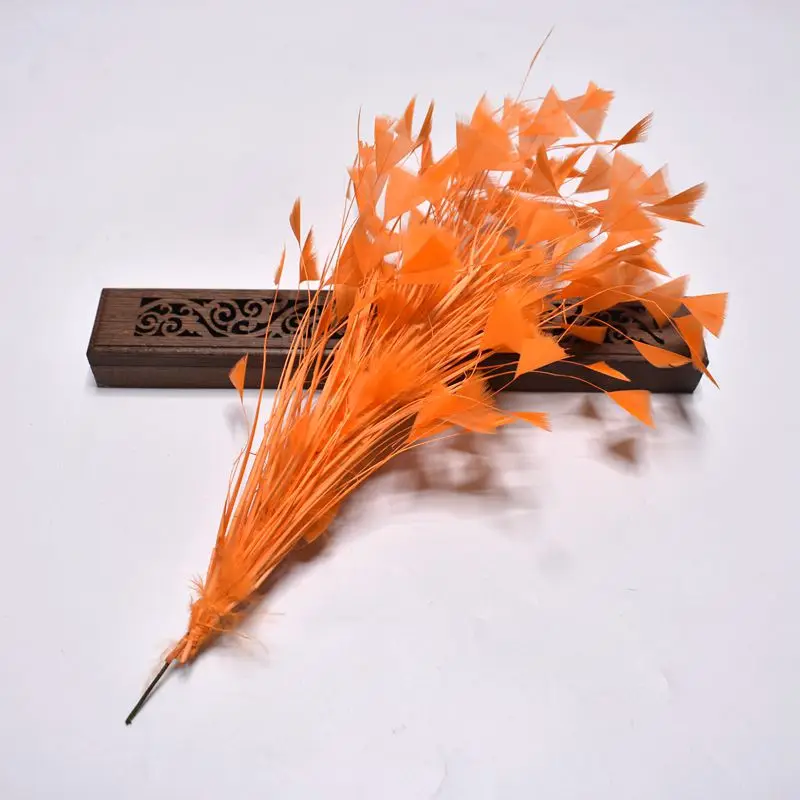 1pcs Beautiful crafts Goose feather party decorations 30CM colored Feathers wedding corsages DIY Carnival headdress Accessories - Цвет: Orange