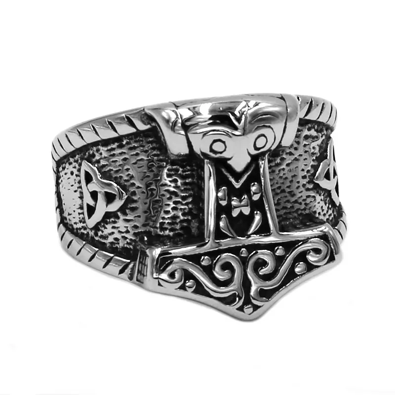 Мужское классическое кольцо с узелком Norse из нержавеющей стали 316L мифами