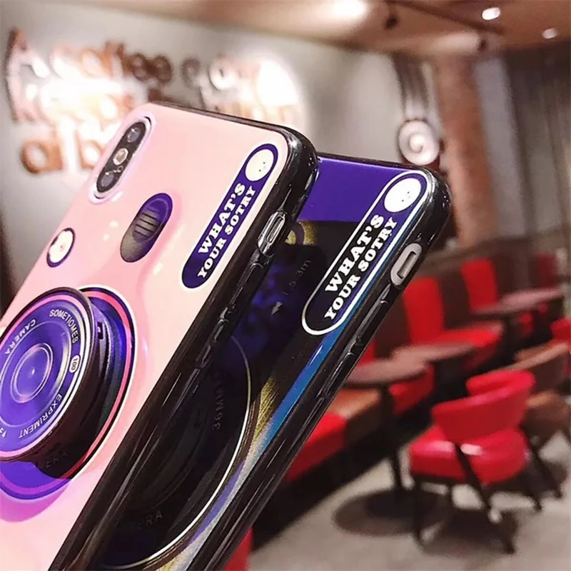 Чехол для Телефона iPhone 6 S 7 8 X XS Max Plus силиконовый милый чехол с подставкой камеры |