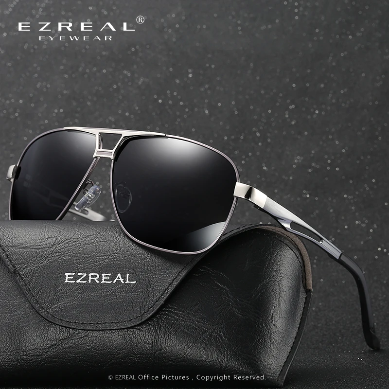 Мужские поляризованные солнцезащитные очки EZREAL зеркальные Квадратные
