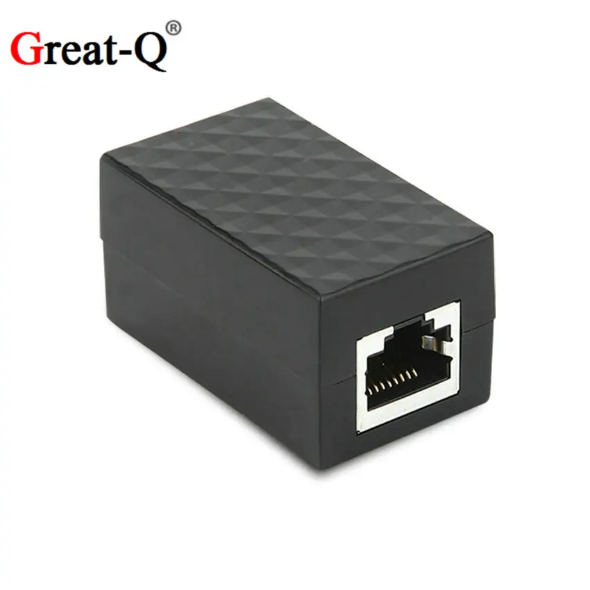 Conector de adaptador de dispositivo de red Lan, cabezal de adaptador recto de RJ-45 RJ45, protección contra rayos, 10 unids/lote