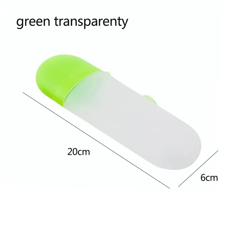 green transparenty Чехол для зубной щетки Пылезащитный портативный дорожный походный аксессуар 1 шт. бытовой Органайзер для зубных щеток Держатель конфетного цвета - Цвет: green transparenty