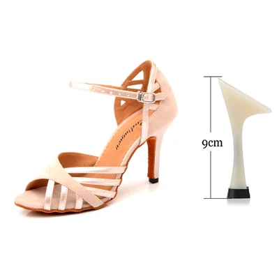 Beige 9cm Ladingwu/туфли для латинских танцев; женские замшевые и полиуретановые новые фиолетовые вечерние танцевальные туфли для сальсы; женские кроссовки на каблуке 9 см - Цвет: Beige 9cm