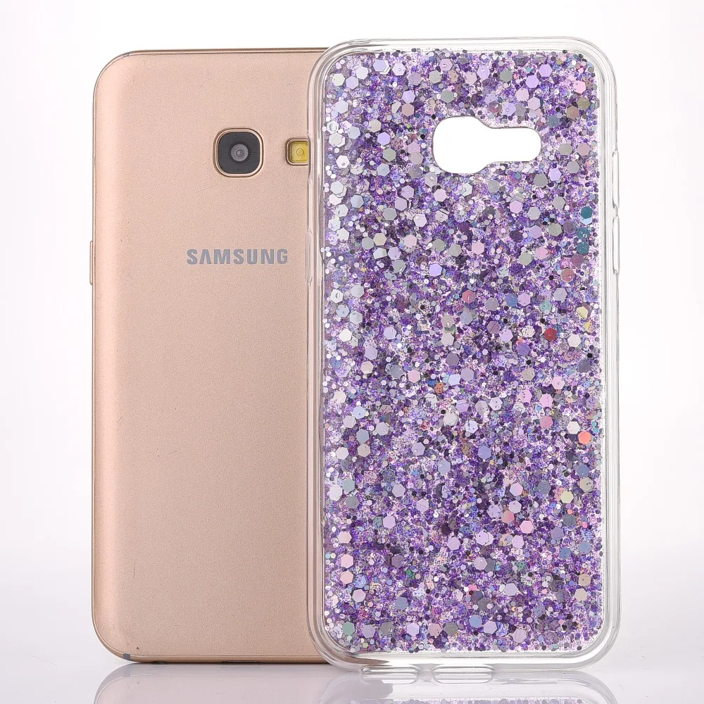 Прозрачный чехол для телефона Samsung A320 A520 A6 2018 силиконовый Блестящий блестящий