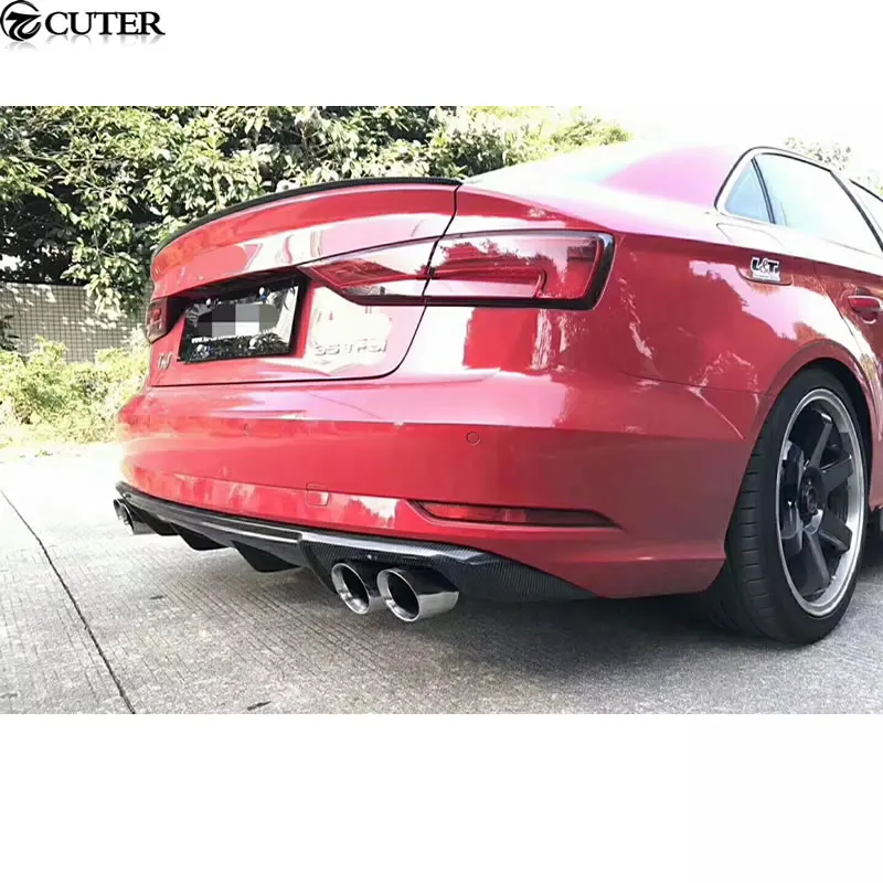 A3 S3 RS3 карбоновое волокно задний бампер диффузор спойлер для Audi Sportback 2018|spoiler audi
