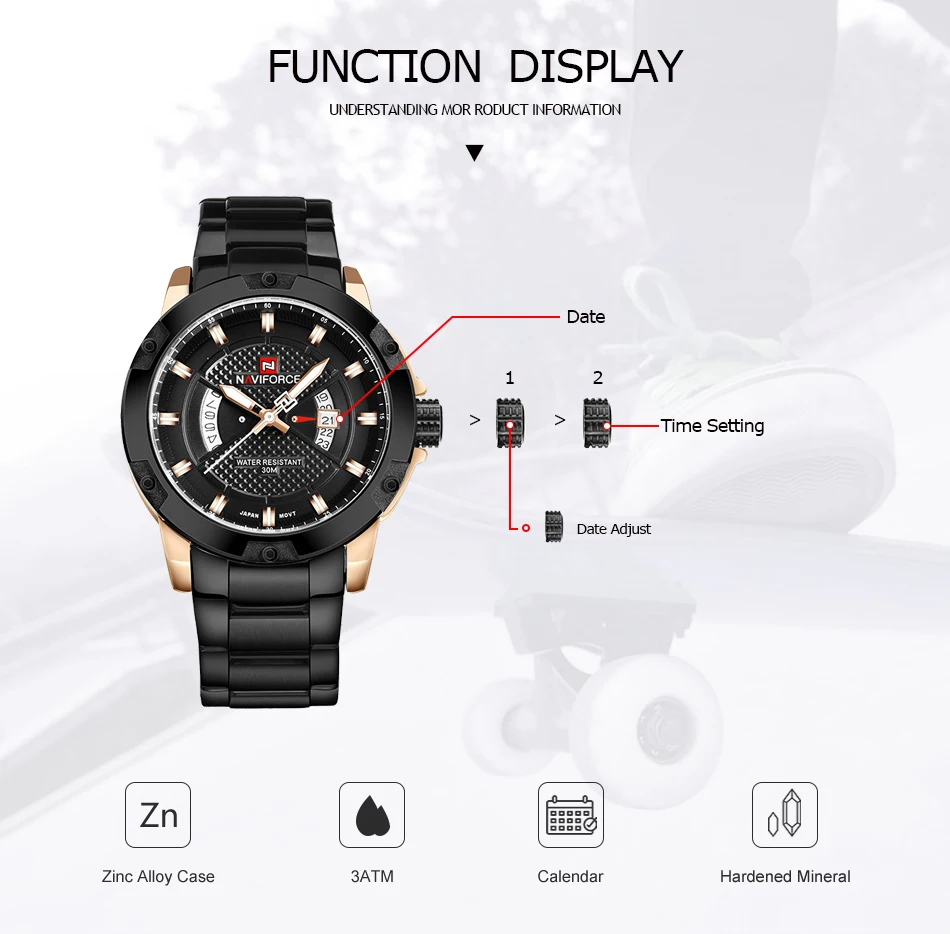 Топ люксовый бренд для мужчин s часы NAVIFORCE мужчин полный сталь Дата Водонепроницаемый Спорт армии Военная Униформа кварцевые наручные часы