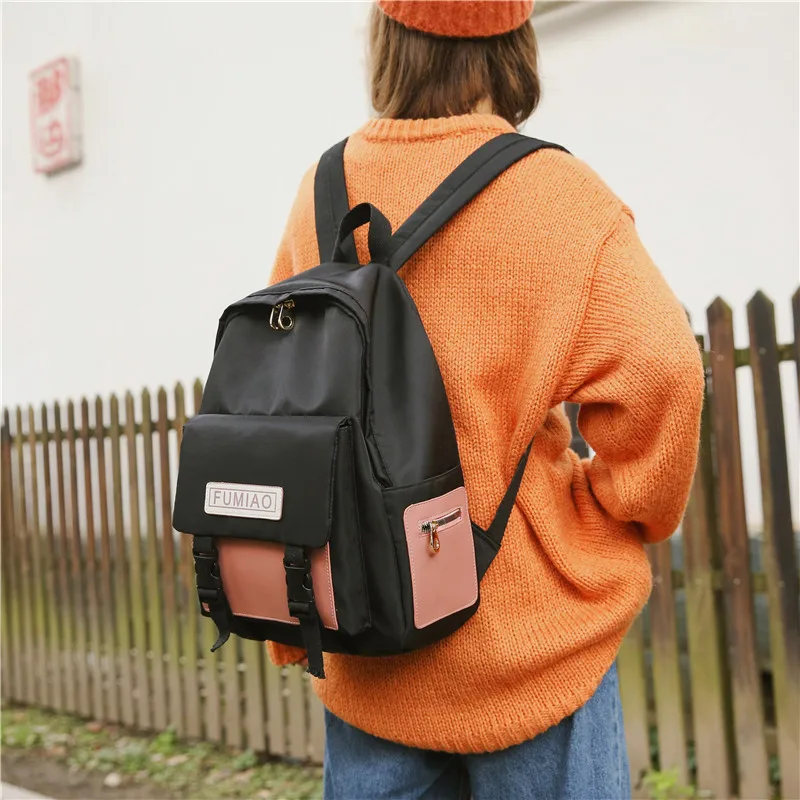 Женские холщовые школьные рюкзаки 2020 летние новые простые на молнии в стиле