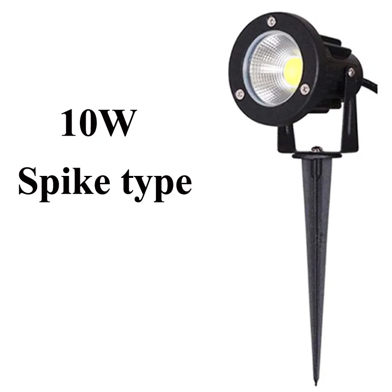 10W Spike Type 5 W 10 W Мини светодиодные лампы газон садовый свет DC12V AC85-265V открытый IP65 Водонепроницаемый наружный Точечный светильник Настенные светильники белого красные, синие зеленый - Испускаемый цвет: 10W Spike Type