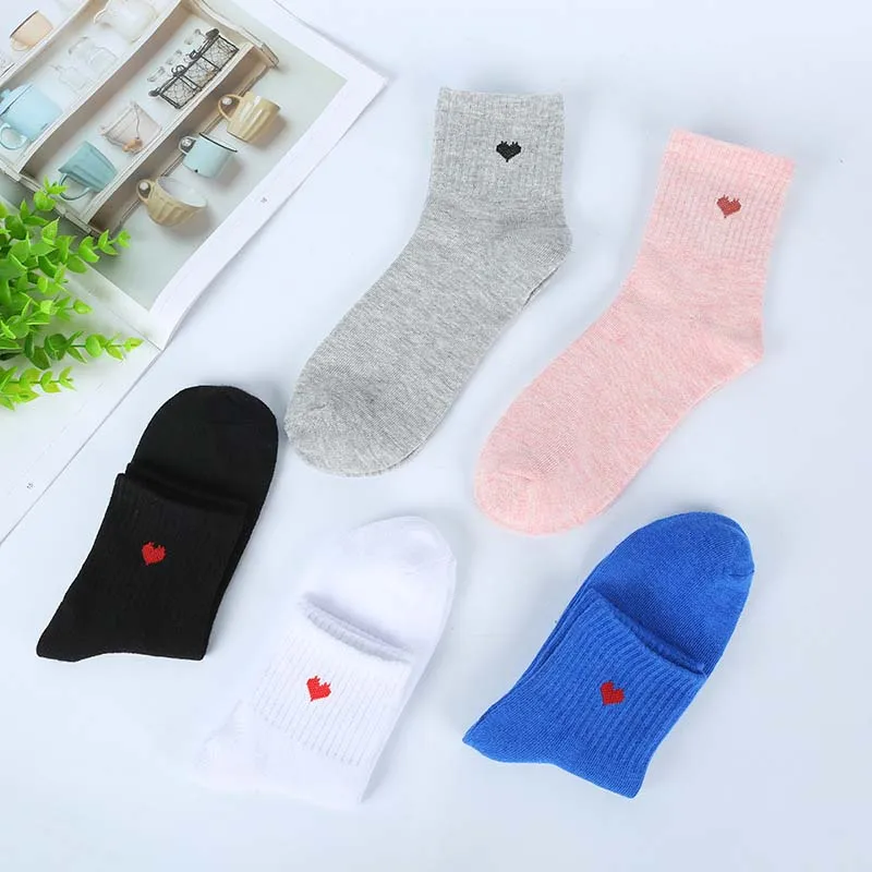 Новые Женские однотонные короткие носки средней длины тонкие с принтом в форме