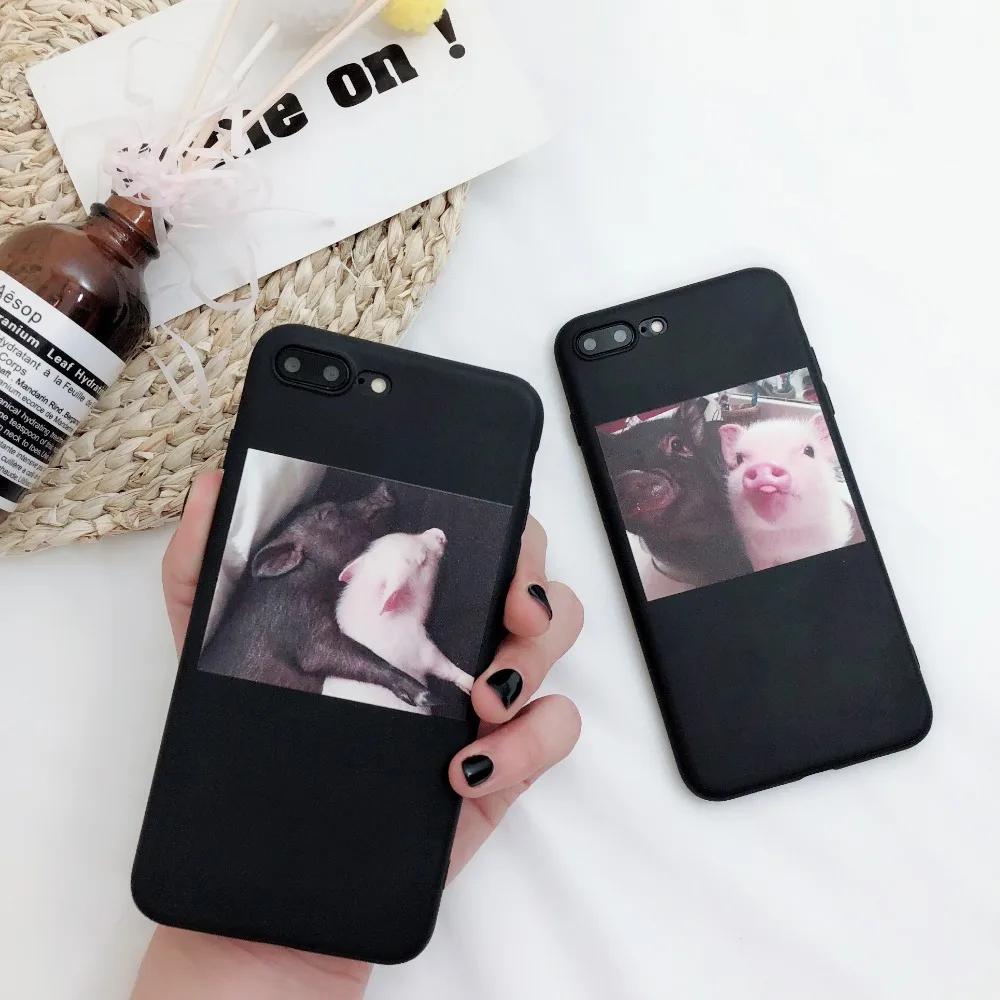 Милый мультфильм поросенок печати мобильного телефона чехол для iphone 5 5S SE 6 6s 6plus 7 8