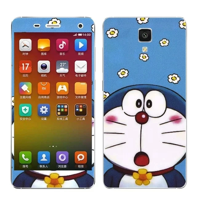 Потрясенный doraemon бренд мультфильм наклейки для Xiaomi Mi 4 протектор экрана анти-стук