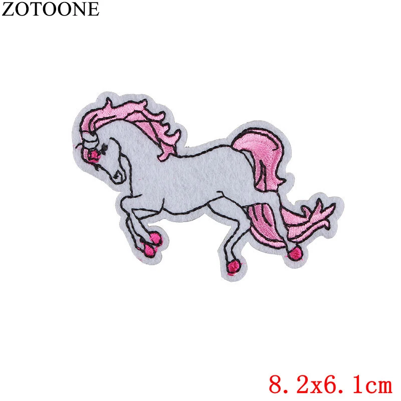 ZOTOONE, 1 шт., нашивка в виде единорога с блестками, сердце, лошадь, набор патчей для вышивки, фрукты, железо, Мультяшные нашивки для одежды, наклейки, детские джинсы - Цвет: 619