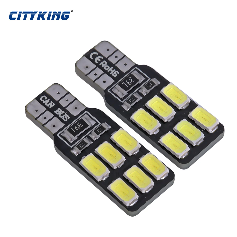 

100 x T10 led Canbus bulb 194 168 W5W 5630 5730 t10 12LED SMD Car Side Wedge Light Bulb Error Free Auto Car clearance light