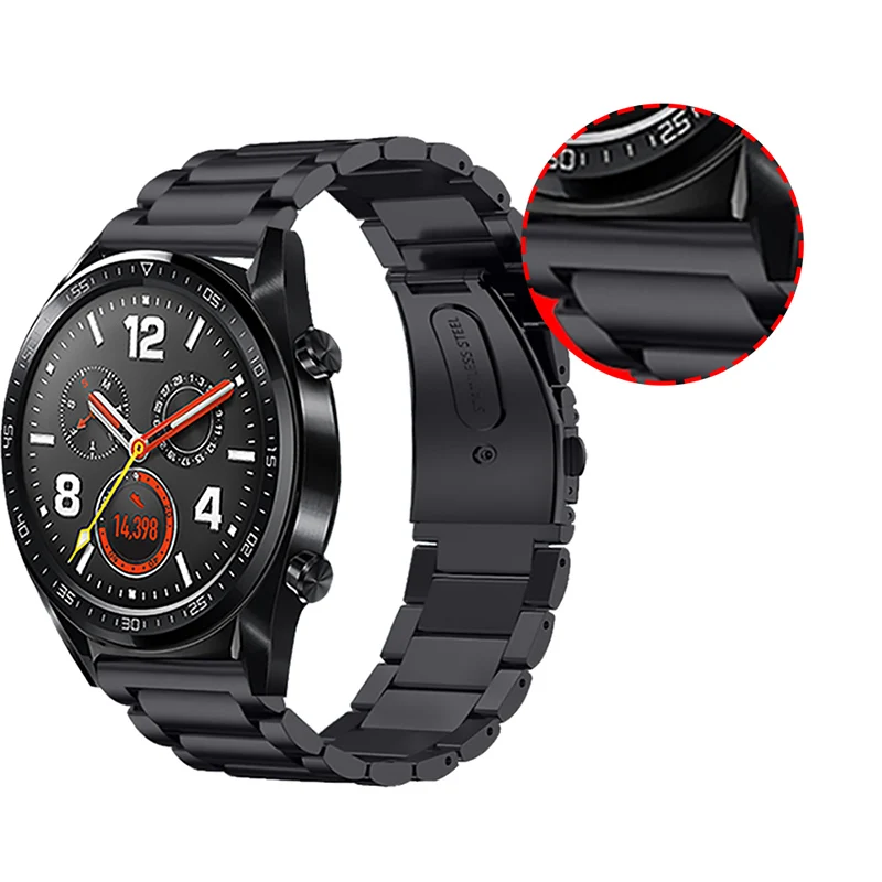 Ремешок из нержавеющей стали для наручных часов роскошный браслет Huawei GT Watch 2 22