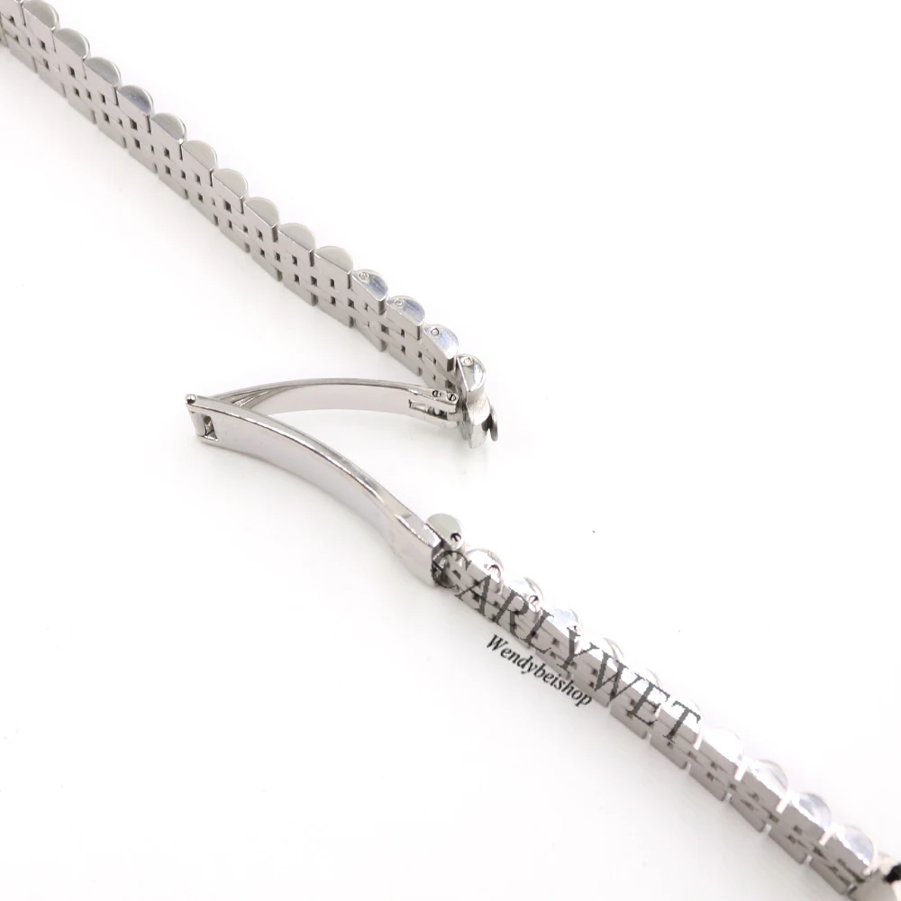 CARLYWET 20mm Wholesale 316L Stainless Steel Jubilee Silver Solid Screw Links Wrist Watch Strap Bracelet Belt With Curved End