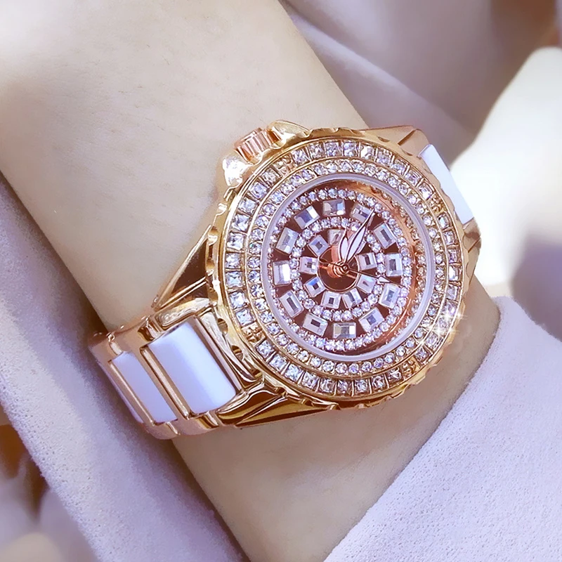 Керамическое платье женские часы reloj mujer кварцевые часы Роскошные розовое золото женские наручные часы женский браслет часы Relogio Feminino