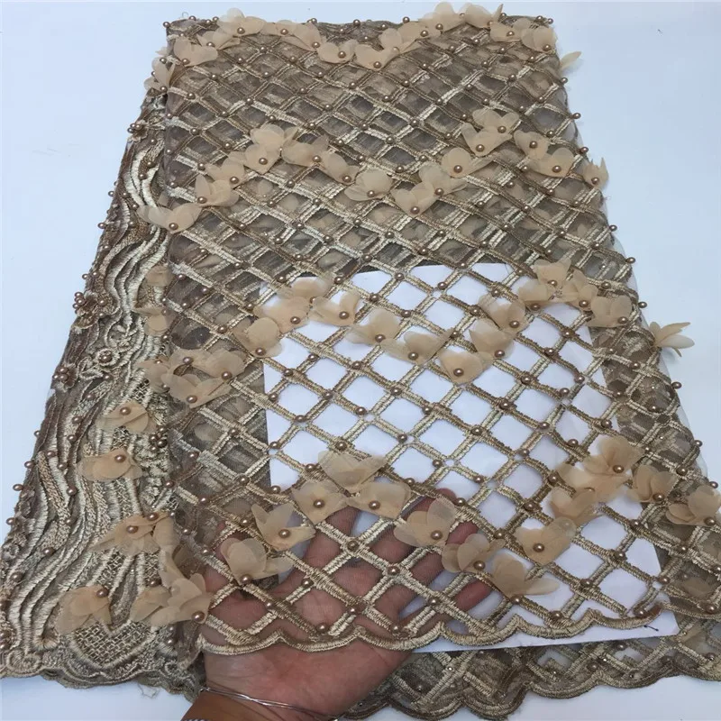 African Beaded Lace Fabric 2018 High Quality Material Wine French Nigerian Tulle Mesh Fabrics | Дом и сад