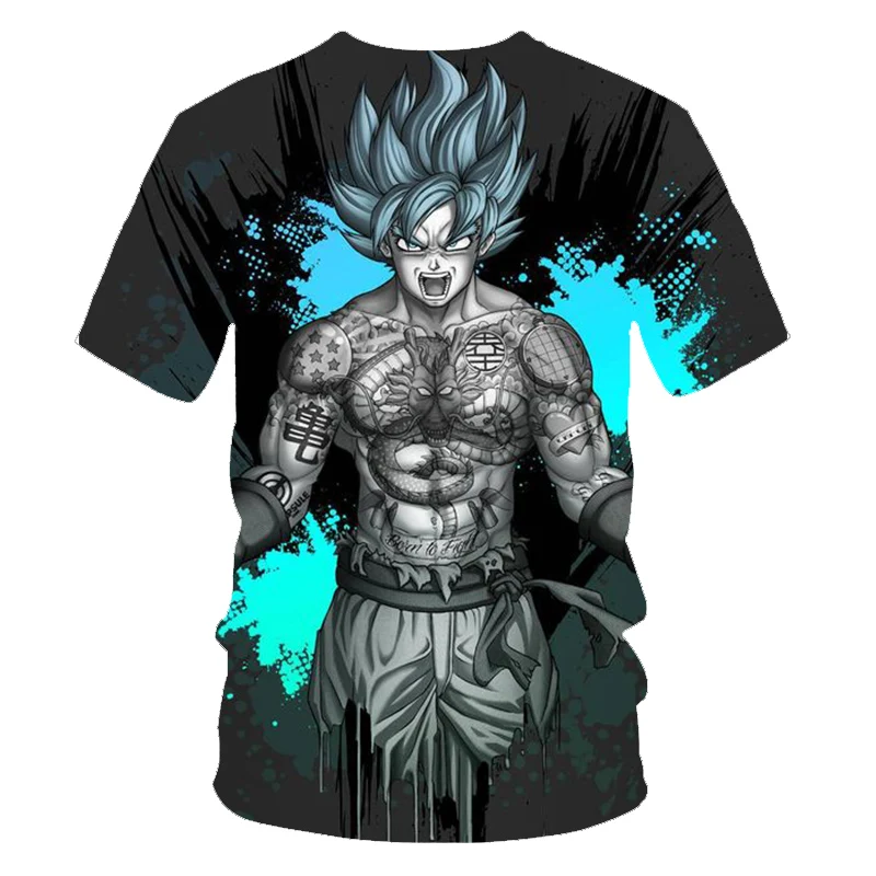 Новинка, Мужская 3D футболка, Dragon Ball Z Ultra Instinct Goku Super Saiyan God Blue, летняя футболка с принтом "Вегета", размер 6XL