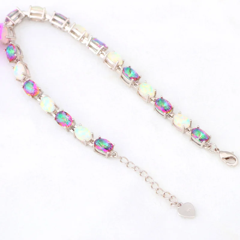 Драгоценные Мистик циркон белый опал Серебро штамп рождественские подарки