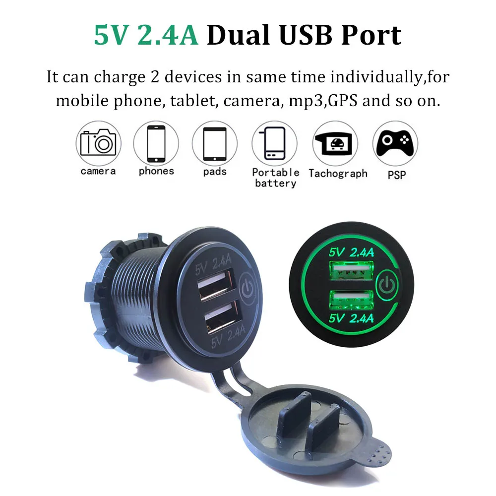 Buendeer 5 V/4.8A двойной USB Адаптер зарядного устройства с сенсорным переключателем