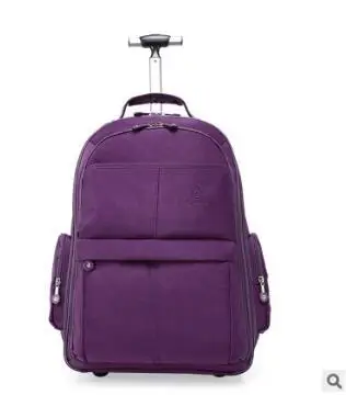 purple 19 inch Мужские рюкзаки на колесиках, Оксфорд, рюкзак для путешествий, чемодан на колесиках, сумка на колесиках, женская сумка для путешествий, чемодан на колесиках - Цвет: purple 19 inch