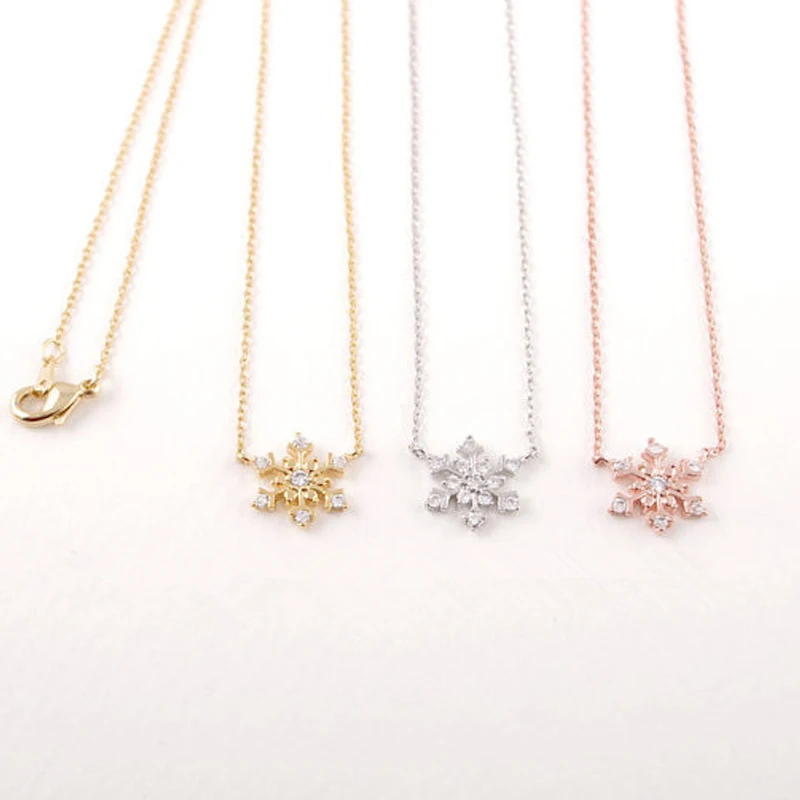 30 шт./лот модное ожерелье со стразами колье с кулоном в виде снежинки для женщин