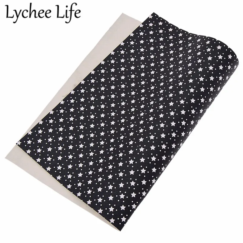 Lychee Life Dots напечатаны звезды кожа ткань A4 красочные 29x21 см PU ткань DIY ручной работы швейная одежда аксессуары