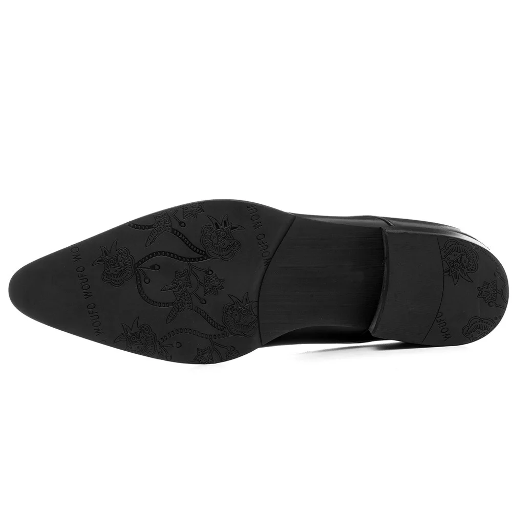 Модельные туфли с острым носком мужские Ботильоны свадебные из натуральной кожи
