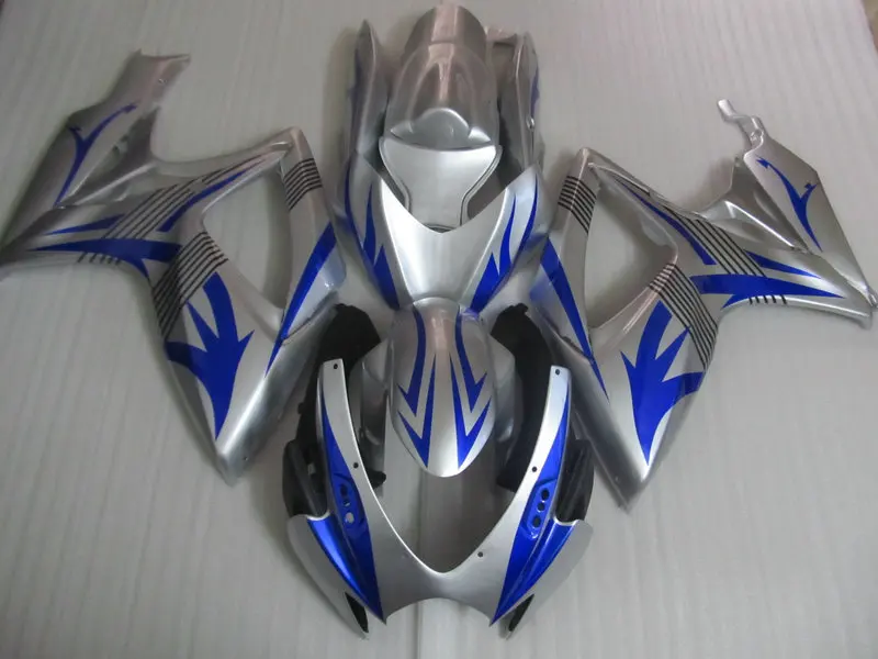 Комплект обтекателей под давлением для GSXR600 750 K6 06 07 GSXR 600 GSXR750 2006 2007 ABS Серебряный