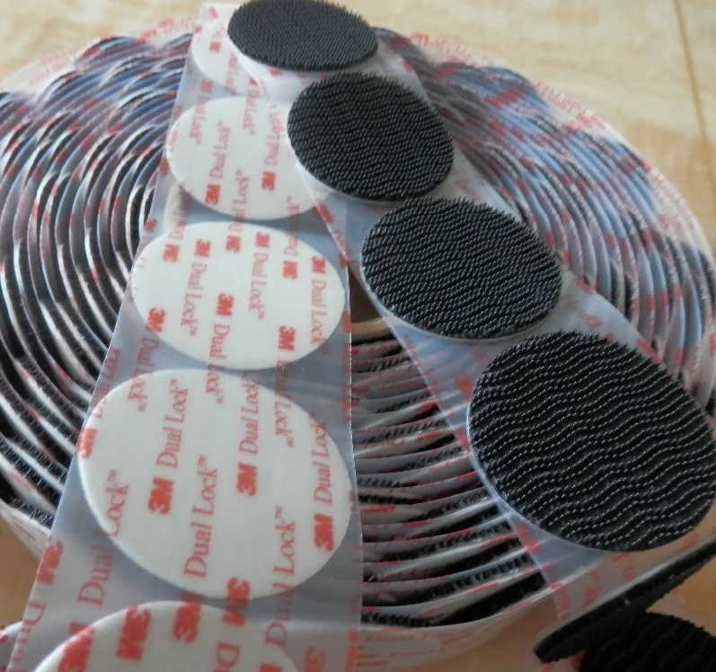 

49mm circle die cut 3M Dual Lock SJ3550 Black Type 250/ Self Adhesive Reclosable Fastener Tape, 10pcs/lot
