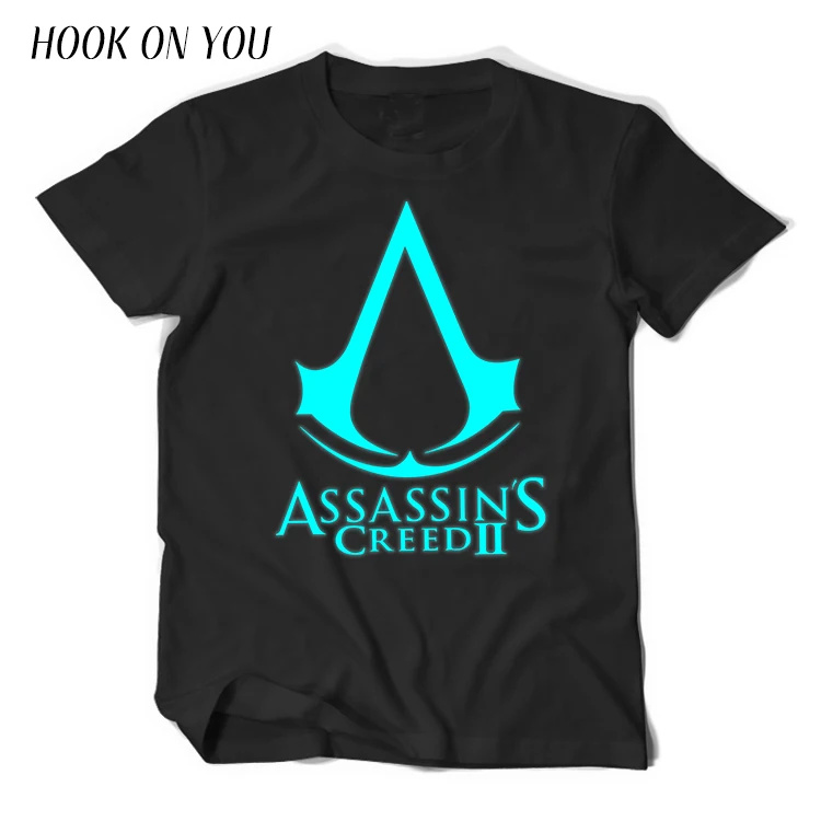 Лето 2017 г. Мода Noctilucence световой крутая игра assasins Creed из 100% хлопка с принтом Для
