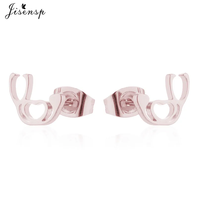 earrings rose gold Jisensp браслет с кардиограммой из нержавеющей стали, стетоскоп, женские браслеты, браслеты, особые подарки для медсестры, доктора, ювелирные изделия - Окраска металла: earrings rose gold