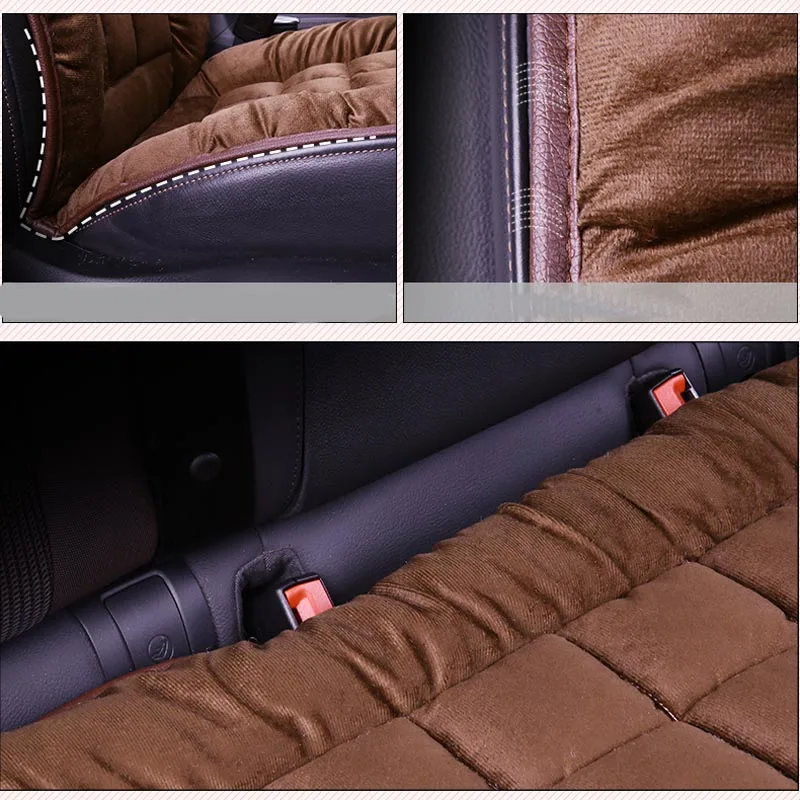universal plush car seat cover warm auto front back backrest seat cushion pad car winter interior protector free global shipping